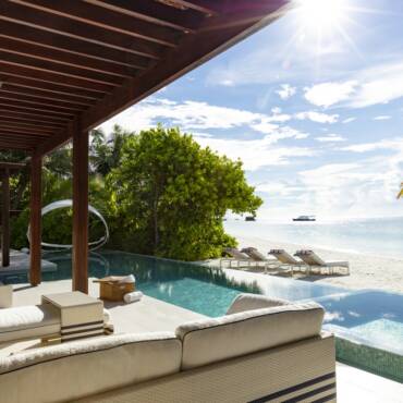 Niyama_Private_Islands_Maldives_Guest_room_amenity_Two_Bedroom_Beach_Pool_Pavilion_Patio_Sunbed